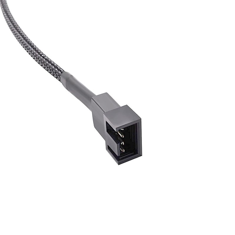 ThreeBulls 5 Pack 4-Pin PWM Fan Splitter Cable, Sleeved Braided Adapter Computer PC Fan Power Extension Cable Converter for Computer ATX Case 4-Pin/3-Pin Cooling Fan Cable (10.6") - Image 3